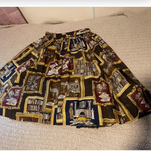 J.Crew Collection Library Book Themed Printed Silk Mini Skirt 0 - Picture 13 of 13